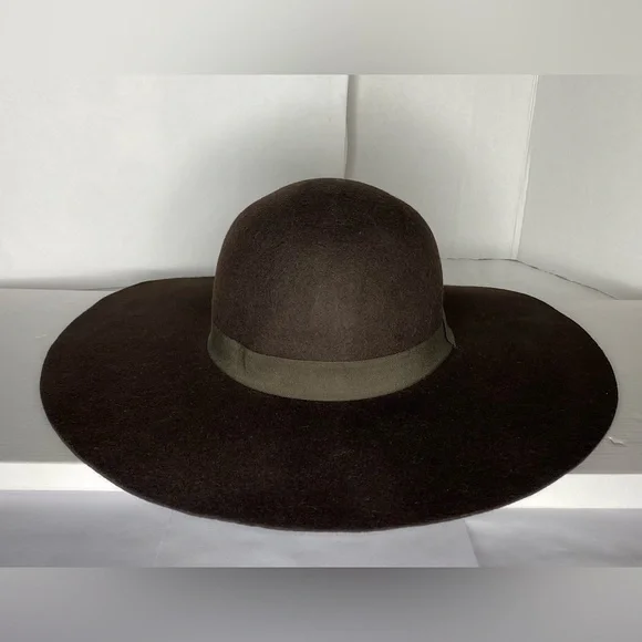 D&Y Wool Floppy Hat In Chocolate Brown - Picture 3 of 11